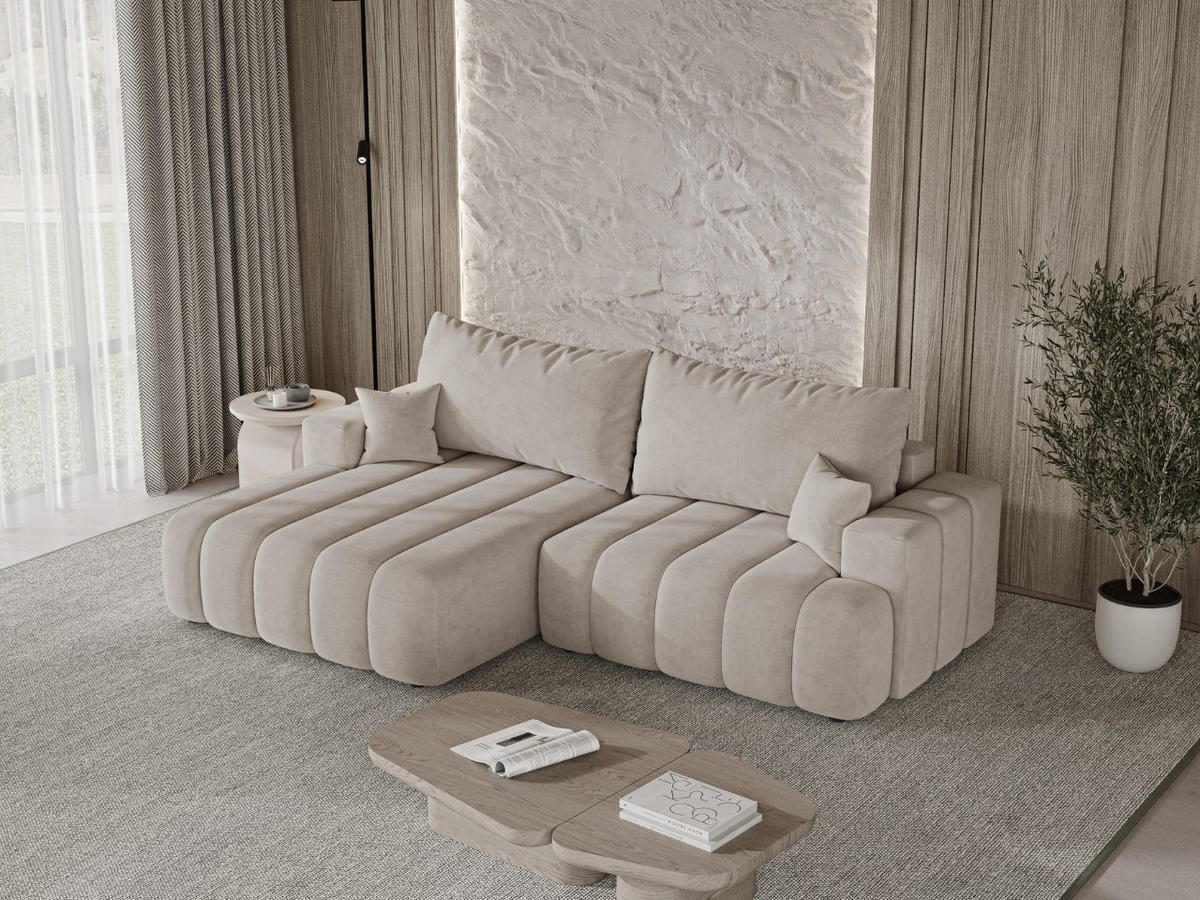 ECKSOFA Caleo Beige Links - Beige, Holz/Textil (270/170cm) - Graingold