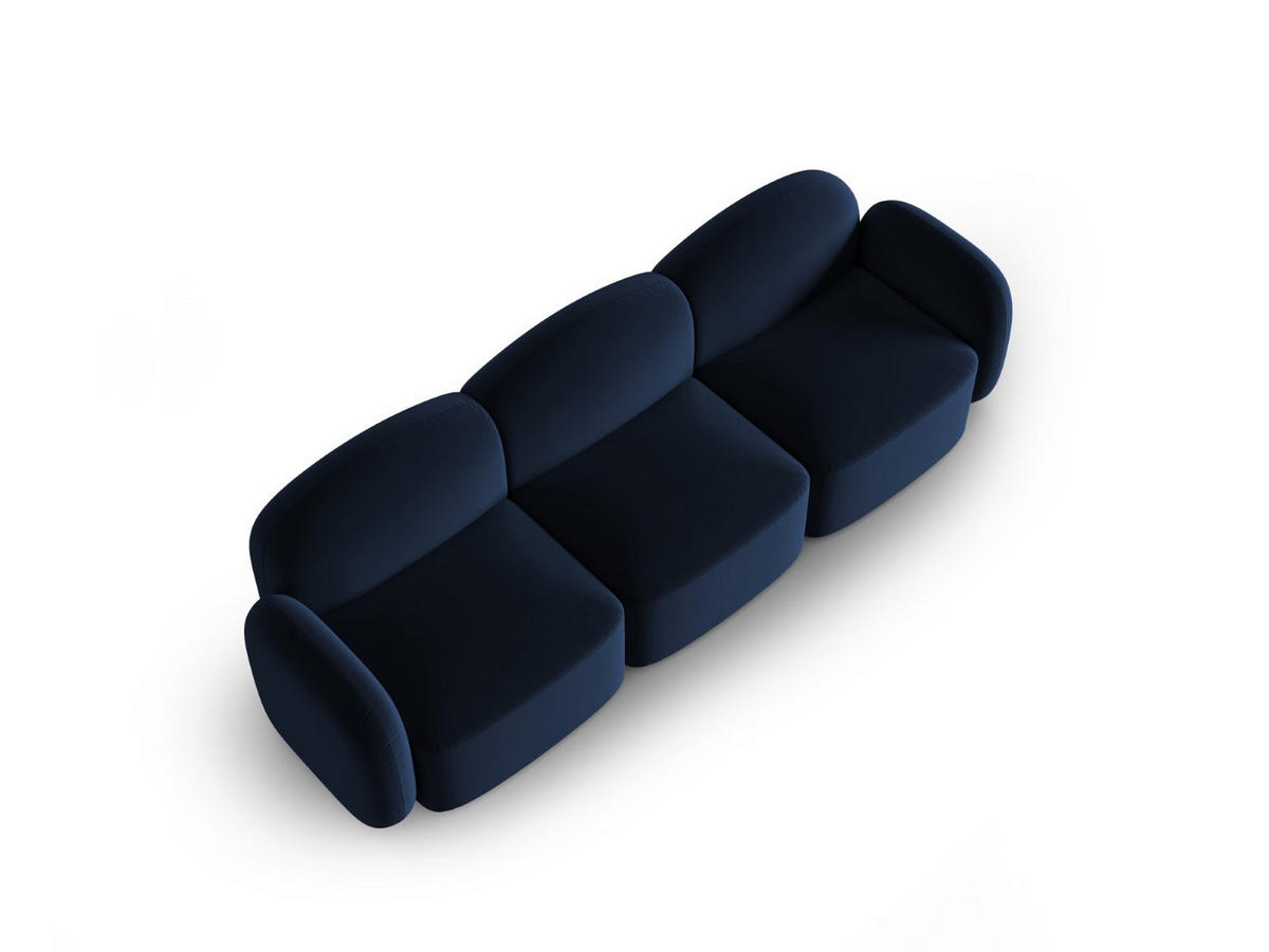 SOFA Blair aus Samt königsblau 3 Sitzplätze - Blau, Textil (87/80/272cm) - Micadoni
