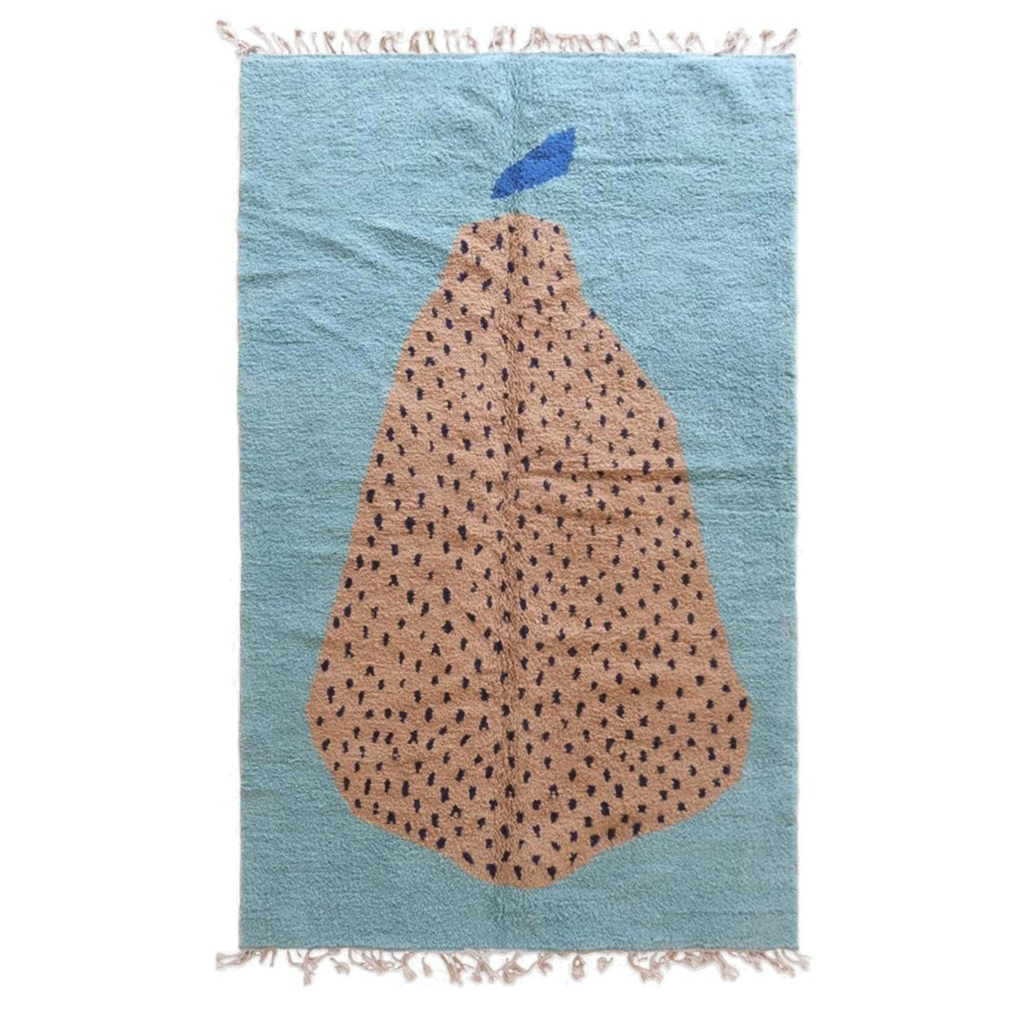 BERBERTEPPICH aus Marokko modern aus Wolle 200x 300 cm - Grün, Naturmaterialien (200/300cm) - AFK Living