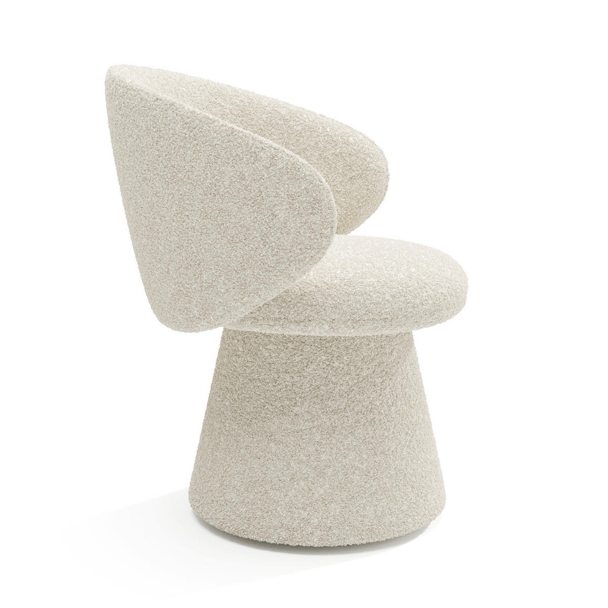 STUHL Bouclé-Stoff Creme 54cm - Creme, Textil (54/77.5/53.5cm) - Sia Home