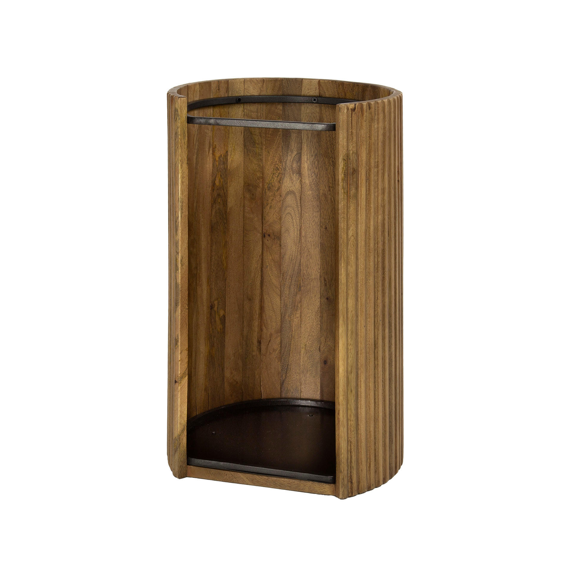 SCHIRMSTÄNDER Wave Beige 28/33/50 cm - Braun, Holz (33/50/28cm) - Hoyz Collection