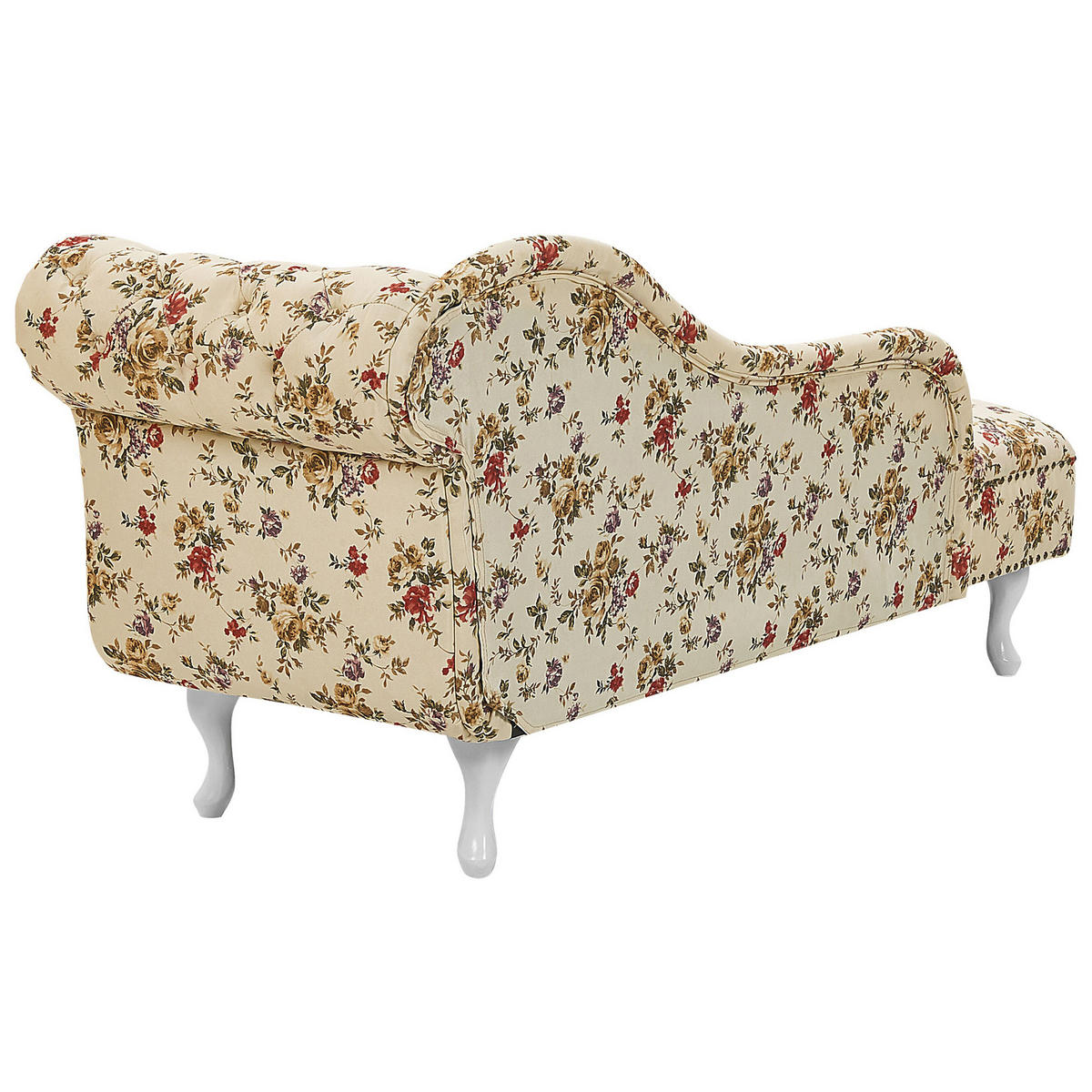 CHAISELONGUE Polsterbezug beige Blumenmuster rechtsseitig Nimes - Beige/Multicolor, Textil (170/79/61cm) - Beliani