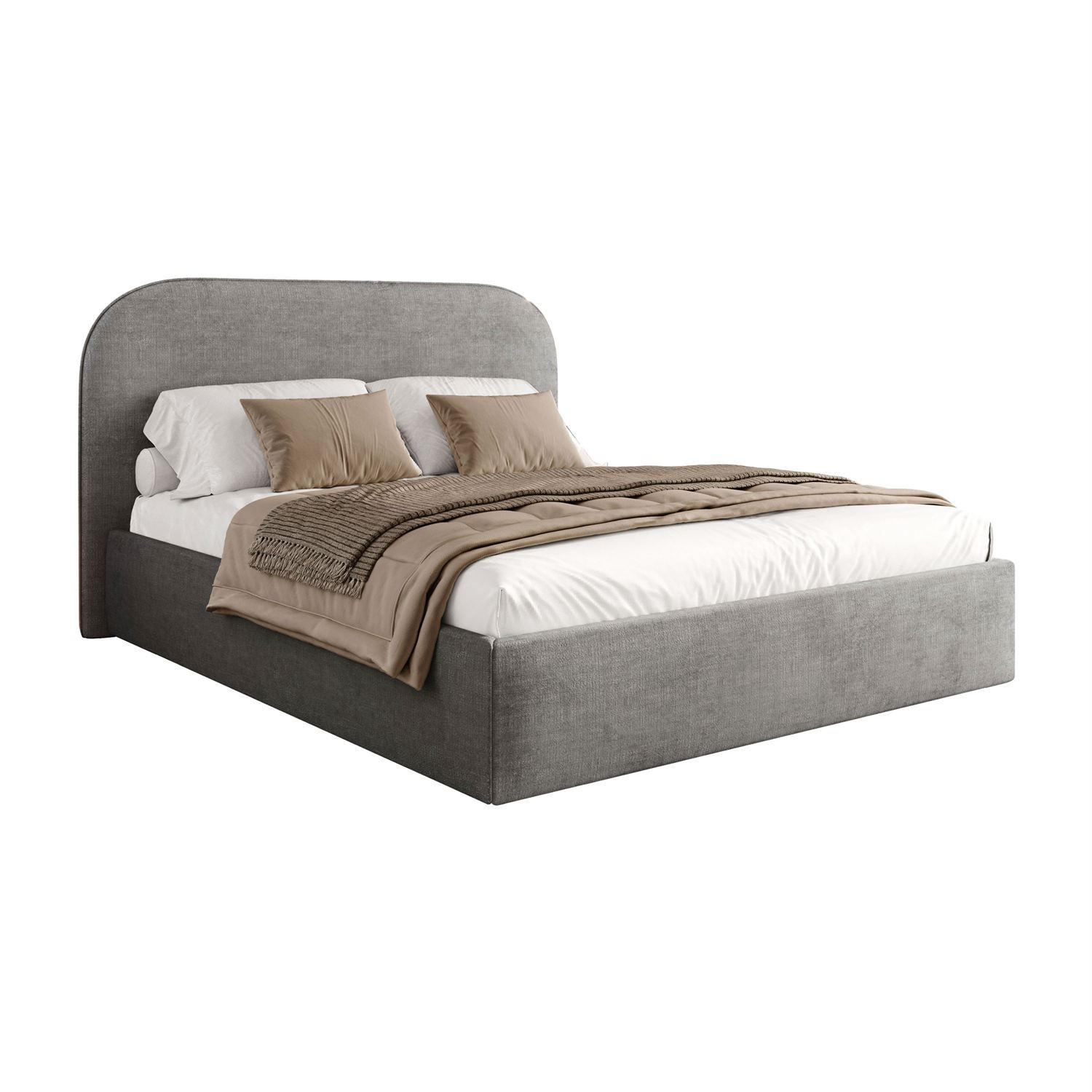 POLSTERBETT OLIMPIA mit Bettkasten 180x200, Perfect Harmony 82 - Grau, Textil (180/200cm) - Lookway