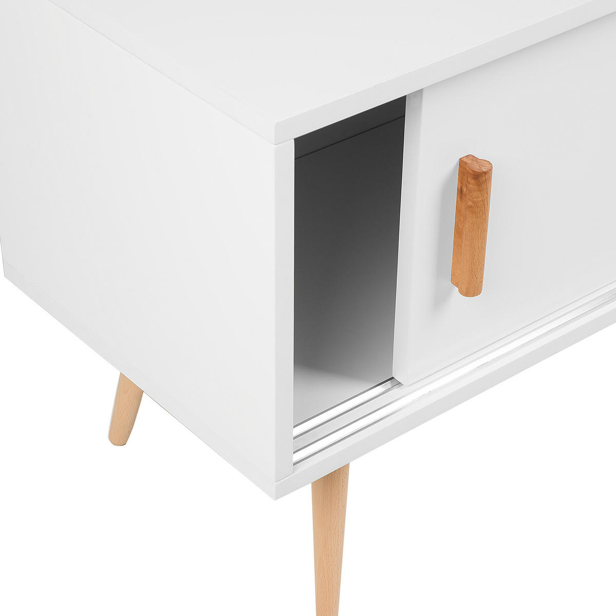 TV-MÖBEL Weiß, Grau, Hellbraun INDIANA 40/160/55 cm - Weiß, Holzwerkstoff (160/55/40cm) - Beliani