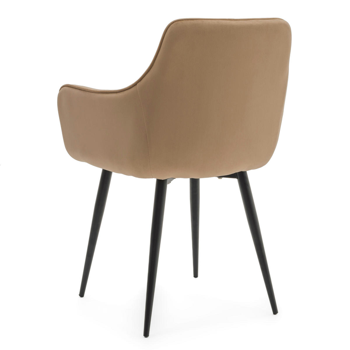 STUHL GALLO gespolstert mit Steppung - beige - Samt Velours - Beige/Schwarz, Textil/Metall (58/88/58cm) - NEW HOME