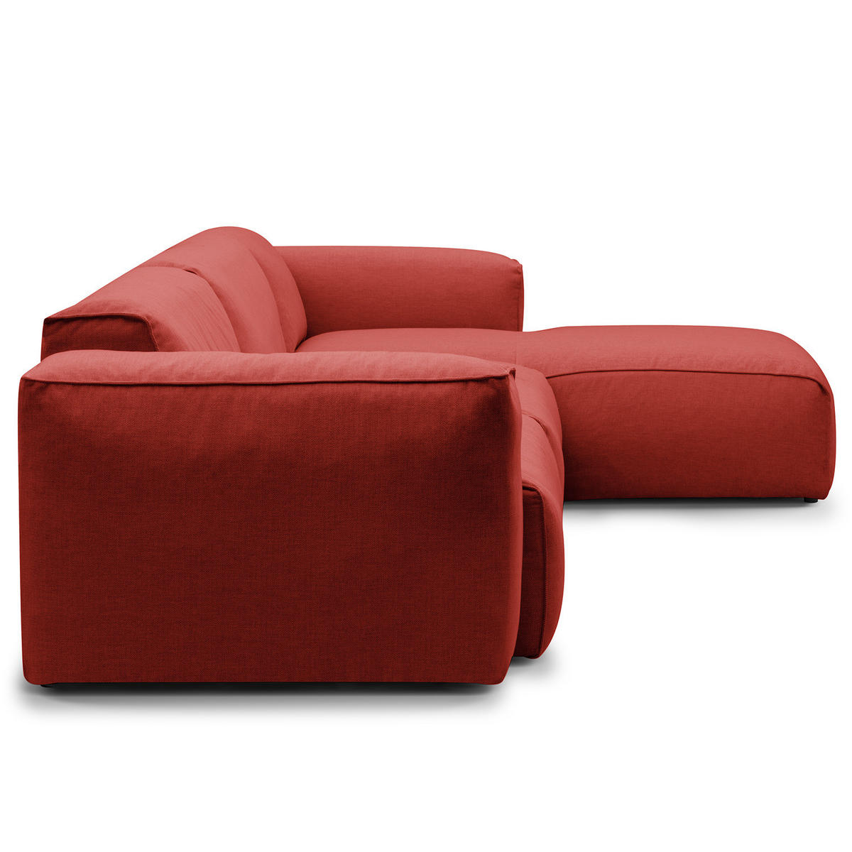 3-SITZER ECKSOFA mit Longchair - Rot/Schwarz, Kunststoff/Textil (317/173cm) - home24