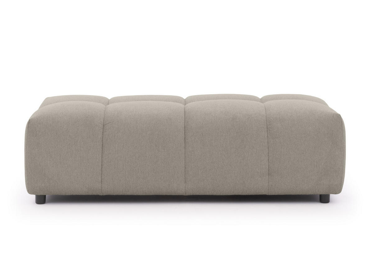 HOCKER Bubble mit Sitzfläche in Bubble-Optik aus weichem Taupe Strukturstoff mit schöner Sitzkomfort - Taupe/Schwarz, Holz/Kunststoff (147/42/74cm) - S-Style Möbel