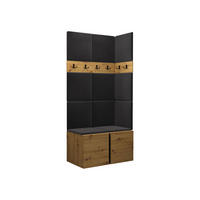 GARDEROBEN-SET Orion I - Anthrazit/Eiche Artisan, Holzwerkstoff/Kunststoff (84/186/46cm) - MIRJAN24