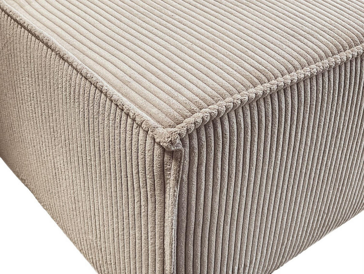 WOHNLANDSCHAFT Gepolstertes CARLO U Cord mit Schlaffunktion und Bettkasten, Poso 02 - Beige, Textil (315/83/143cm) - Lookway
