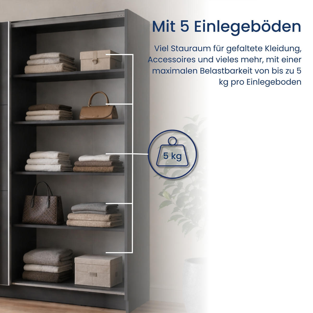 SCHWEBETÜRENSCHRANK 2-Türen mit Spiegel in Graphit - Graphitfarben, Holzwerkstoff (60/207/200.6cm) - Home Collective