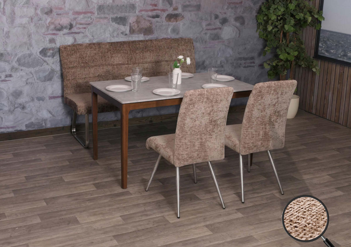 ESSZIMMER-SET Braun 3er-Set - Braun, Textil (160/100/65cm) - MCW