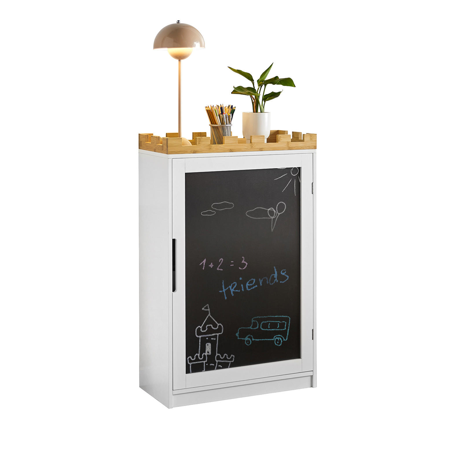 SoBuy HRAČKOBOKS s 1 dveřmi Bílá 63x30x100cm Nordický