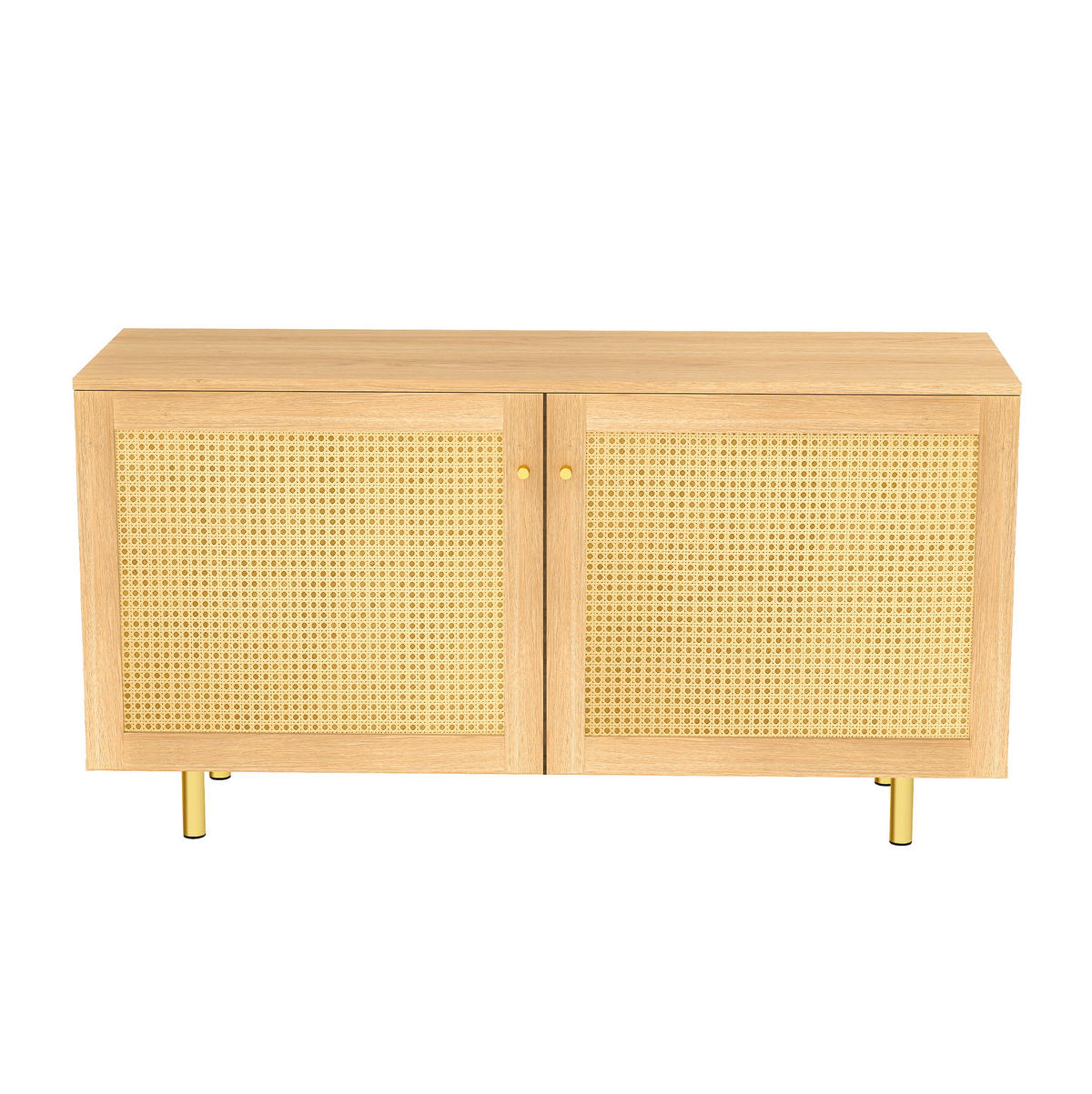 SIDEBOARD aus MDF 120x40x63 cm Natur mit Rattangeflecht und Metallbeinen - Naturfarben, Holzwerkstoff (120/63/40cm) - IVMEU