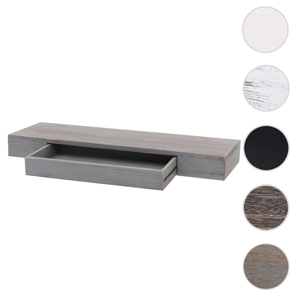 WANDREGAL SCHUBLADE Grau - Grau, Holz (80/8/25cm) - MCW