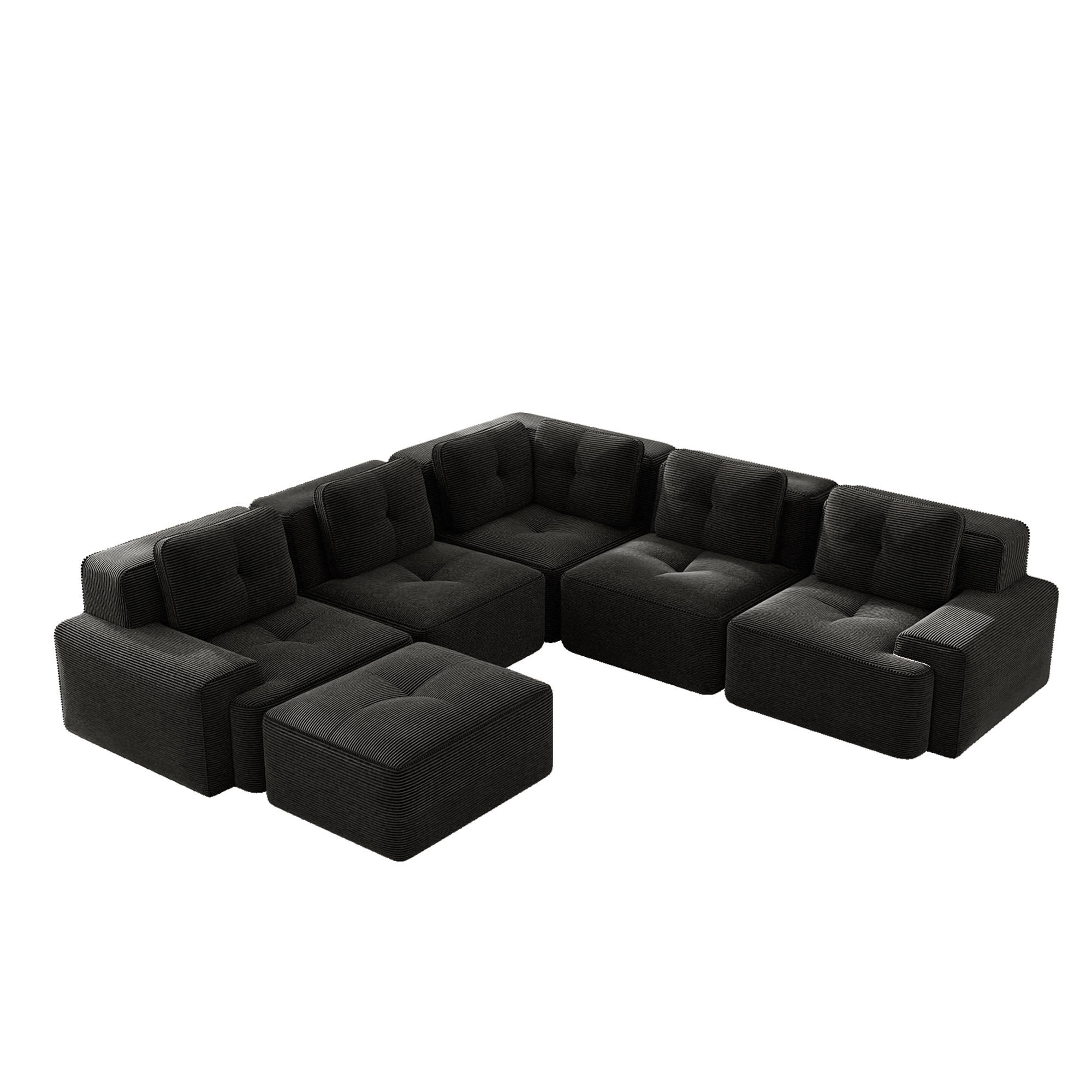 ComfortXL Wohnlandschaft Schwarz 295x69x295 cm