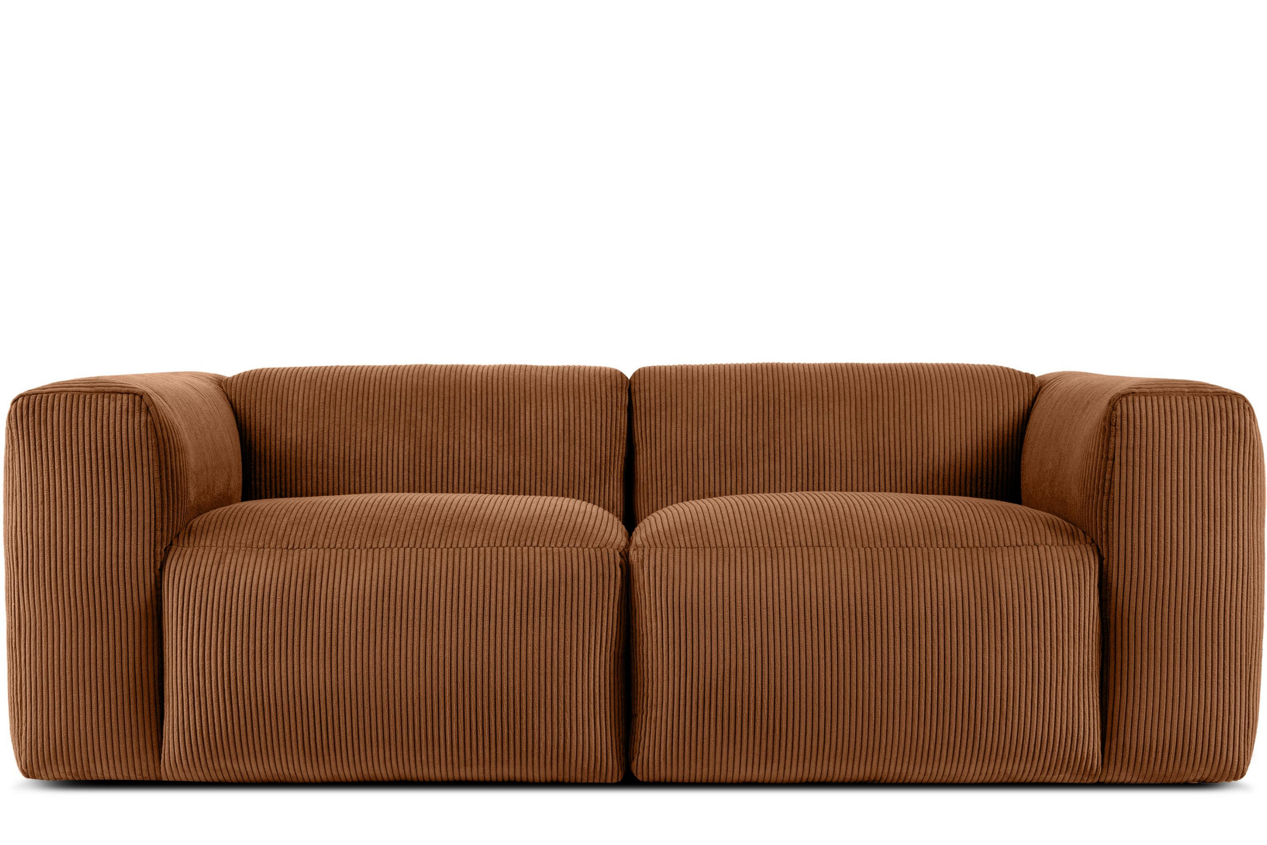 2-SITZER-MODULSOFA BUFFO mit extrem weicher und bequemer Sitzfläche, Kordstoff, ore - Orange, Textil (210/73/96cm) - KONSIMO®