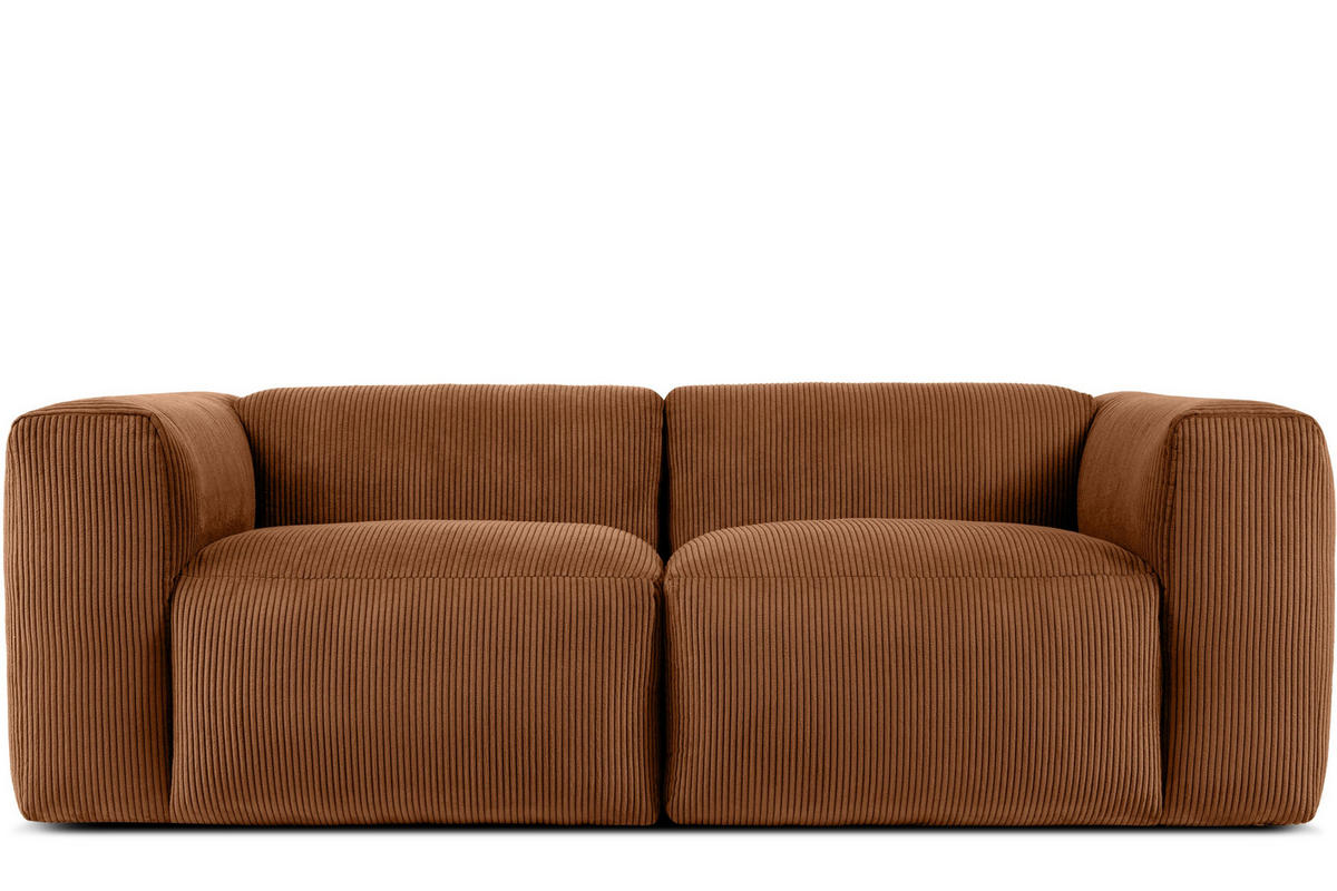 2-SITZER-MODULSOFA BUFFO mit extrem weicher und bequemer Sitzfläche, Kordstoff, ore - Orange, Textil (210/73/96cm) - KONSIMO®