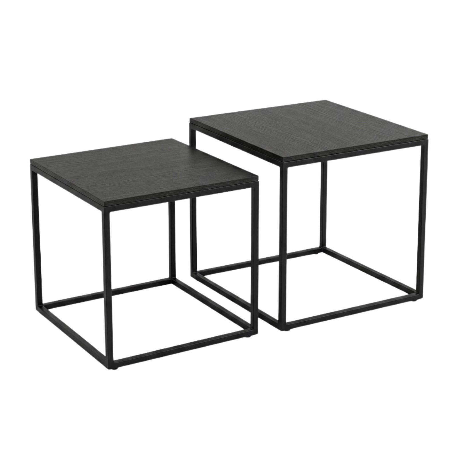 COUCHTISCH 2er-Set quadratisch Schwarz - Schwarz, Metall (50/50/50.5cm) - SCENA LIVING