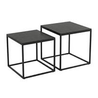 COUCHTISCH 2er-Set quadratisch Schwarz - Schwarz, Metall (50/50/50.5cm) - SCENA LIVING