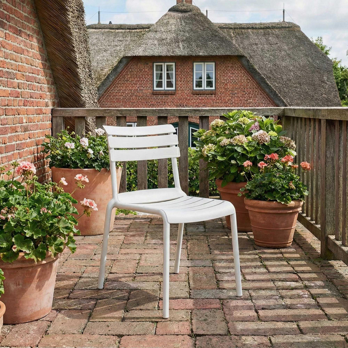 GARTENSTUHL Kunststoff Weiß - Weiß, Kunststoff (49/82/59cm) - CLP
