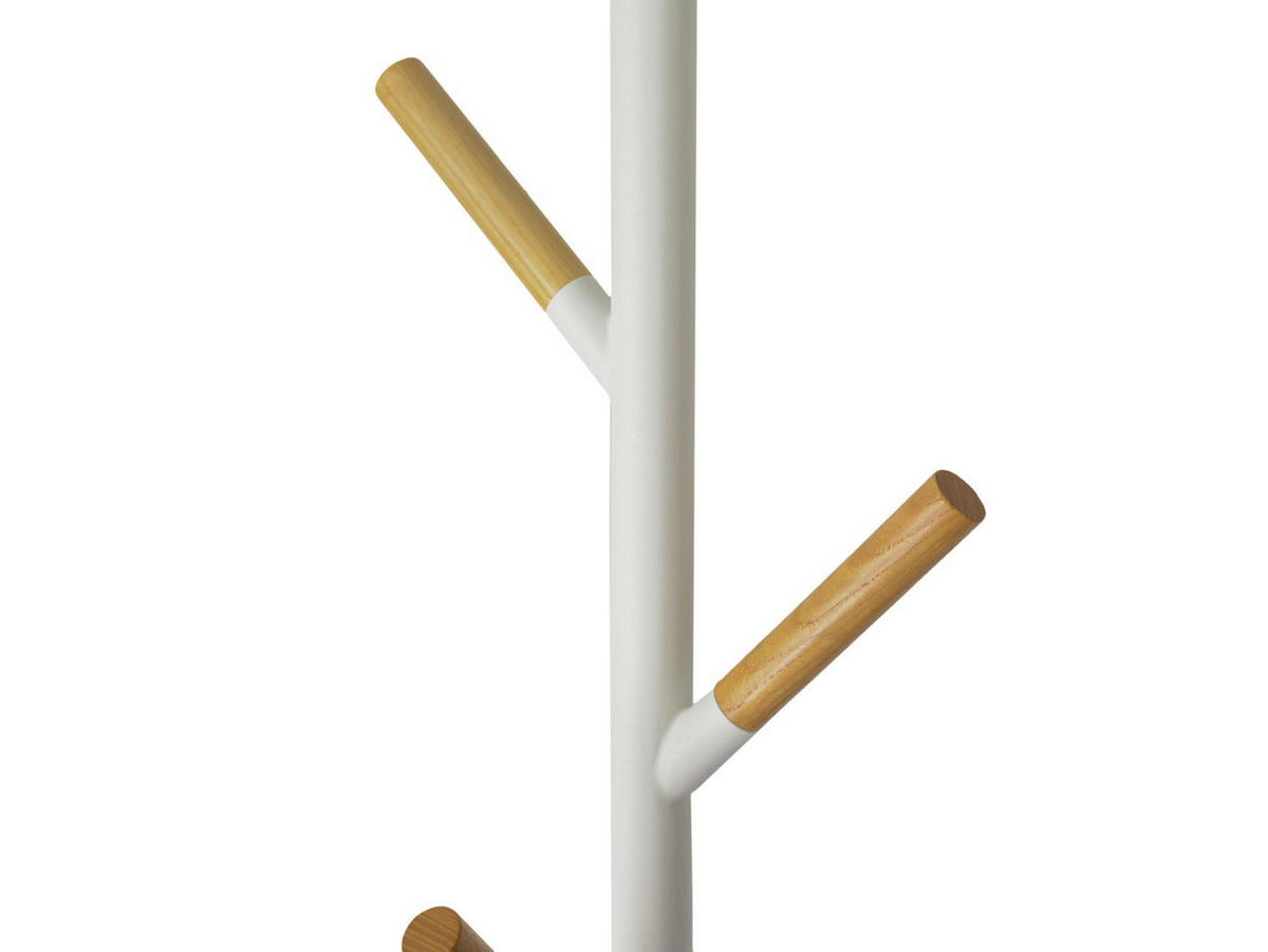 GARDEROBENSTÄNDER Plain weiß 176cm freistehend - Weiß, Buchenholz/Metall (28/176/28cm) - Yamazaki