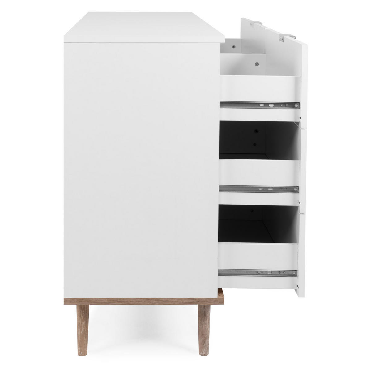 KOMMODE 120/86/40 cm Weiß, Natur - Weiß, Holz (120/86/40cm) - Homestyle4u