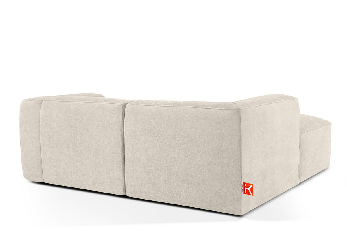 ECKSOFA LINKS FUBBO, Ecru - Ecru, Holz/Holzwerkstoff (225/176cm) - KONSIMO®
