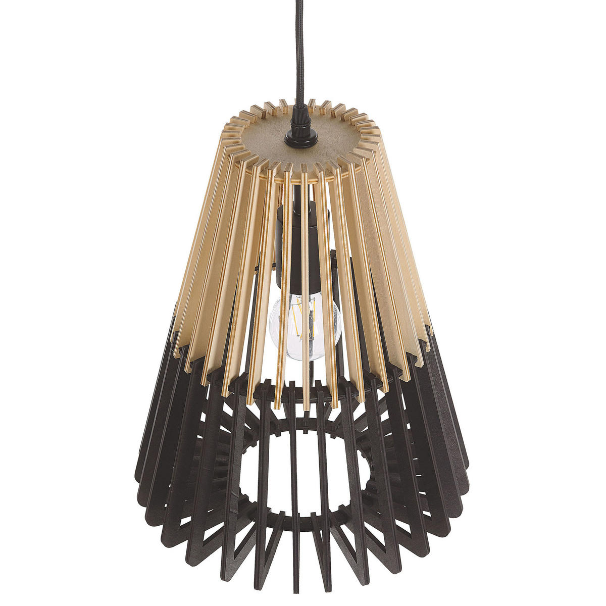 HÄNGELEUCHTE Cavalla 30/30/35 cm - Schwarz, Holzwerkstoff (30/30/35cm) - Beliani