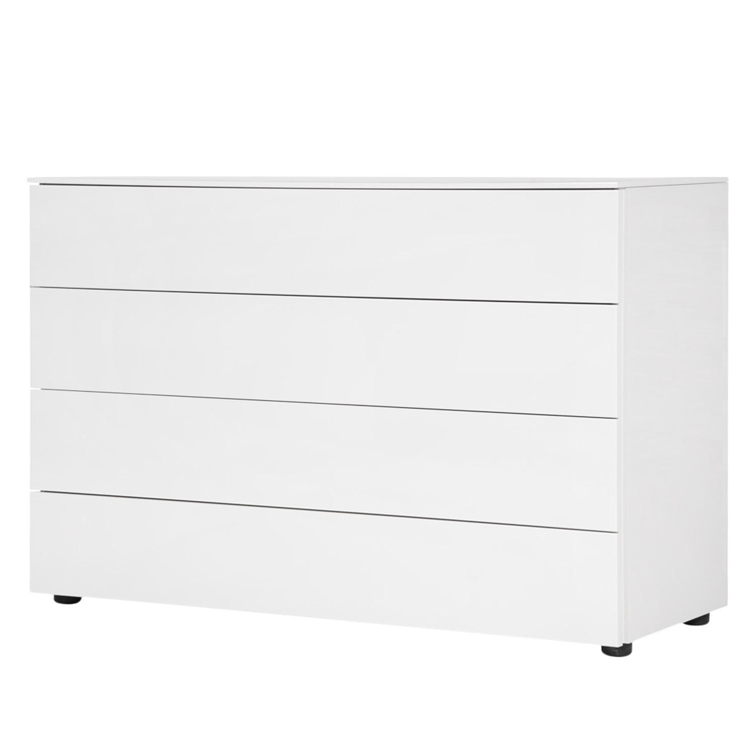 KOMMODE - Hochglanz Weiß - Weiß Hochglanz, Holzwerkstoff (110/75/45cm) - home24