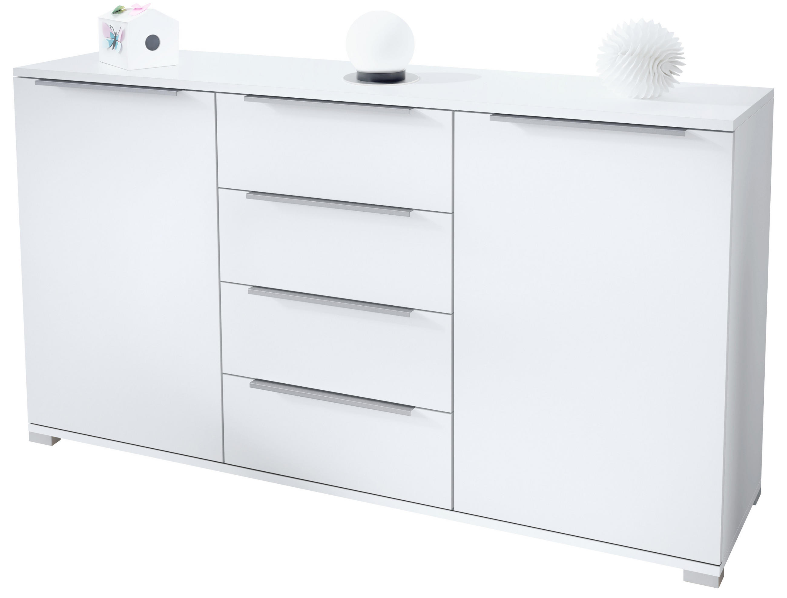 SIDEBOARD Linio Weiß matt - Weiß, Holzwerkstoff (138.5/75.5/35cm) - Vladon