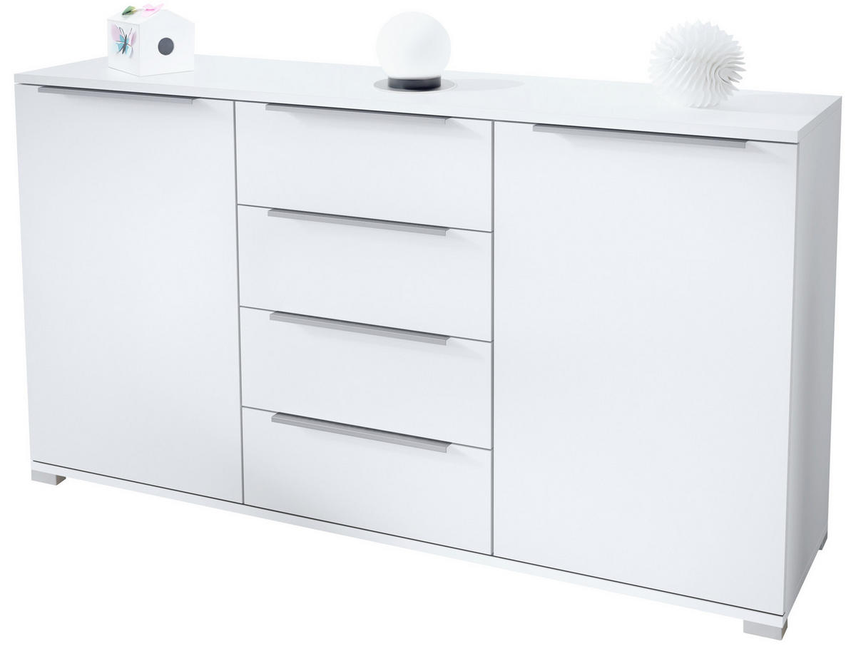 SIDEBOARD Linio Weiß matt - Weiß, Holzwerkstoff (138.5/75.5/35cm) - Vladon