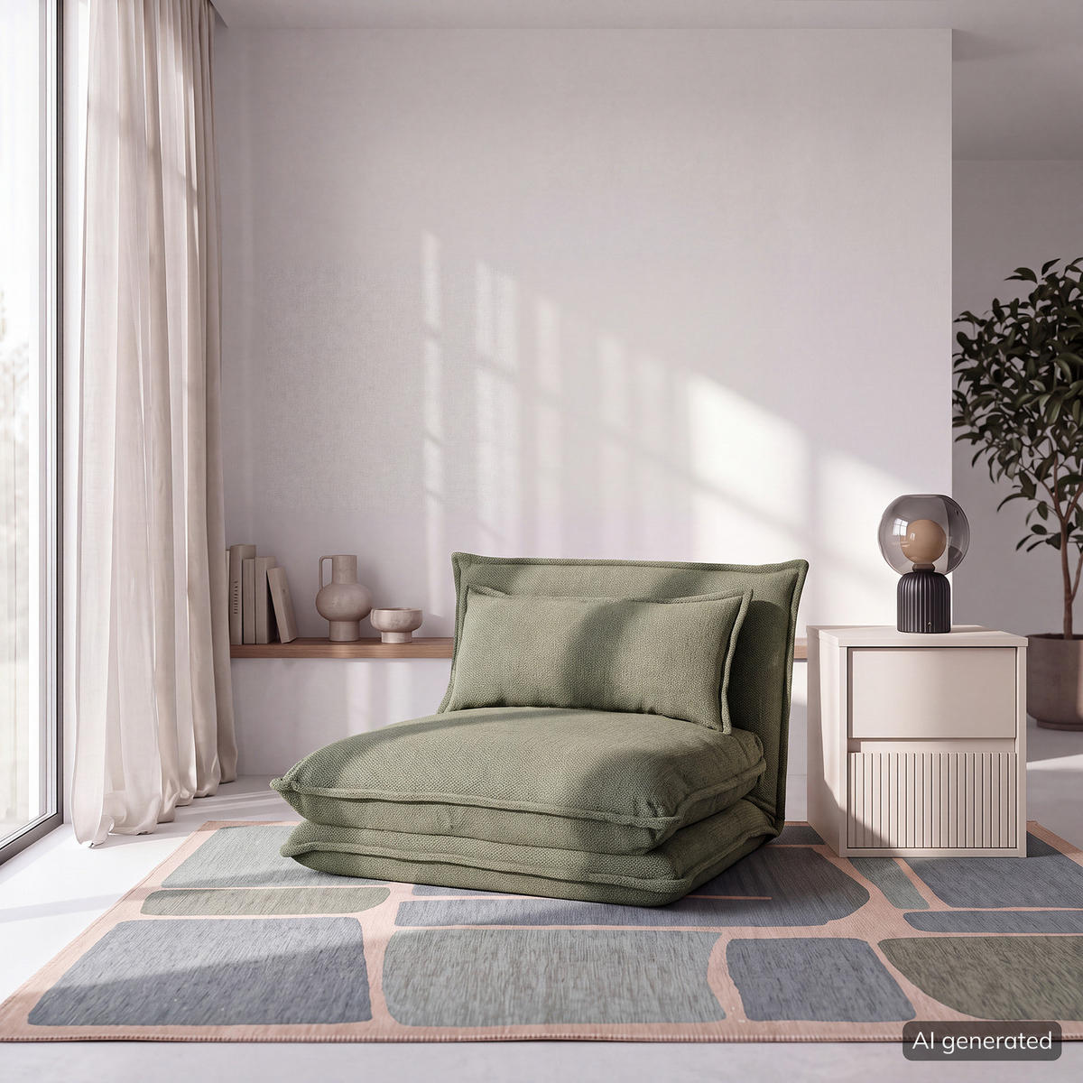 SCHLAFSESSEL - Grün, Textil (78/56/77cm) - home24