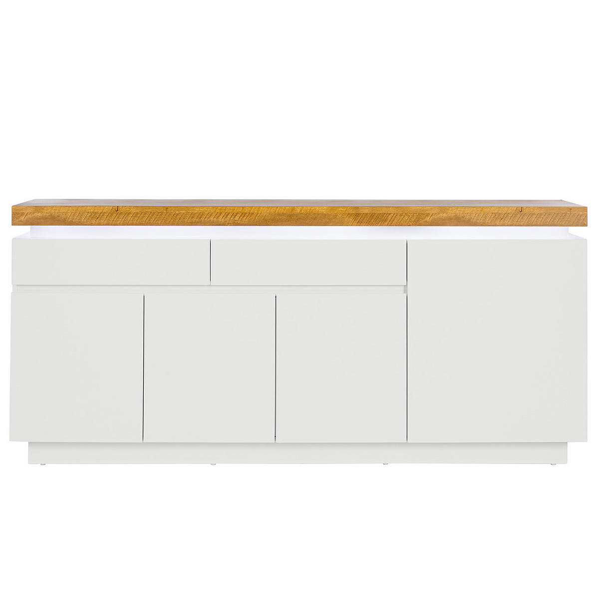 SIDEBOARD - Inkl. Beleuchtung - Eichefarben/Weiß, Holzwerkstoff (175/80/40cm) - home24