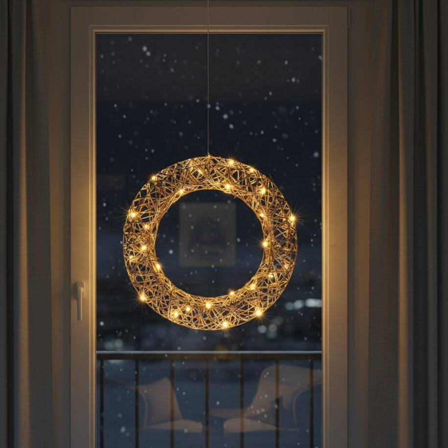WEIHNACHTSKRANZ LED Ø 40 cm - Goldfarben, Metall (7/40/40cm) - Home Styling Collection