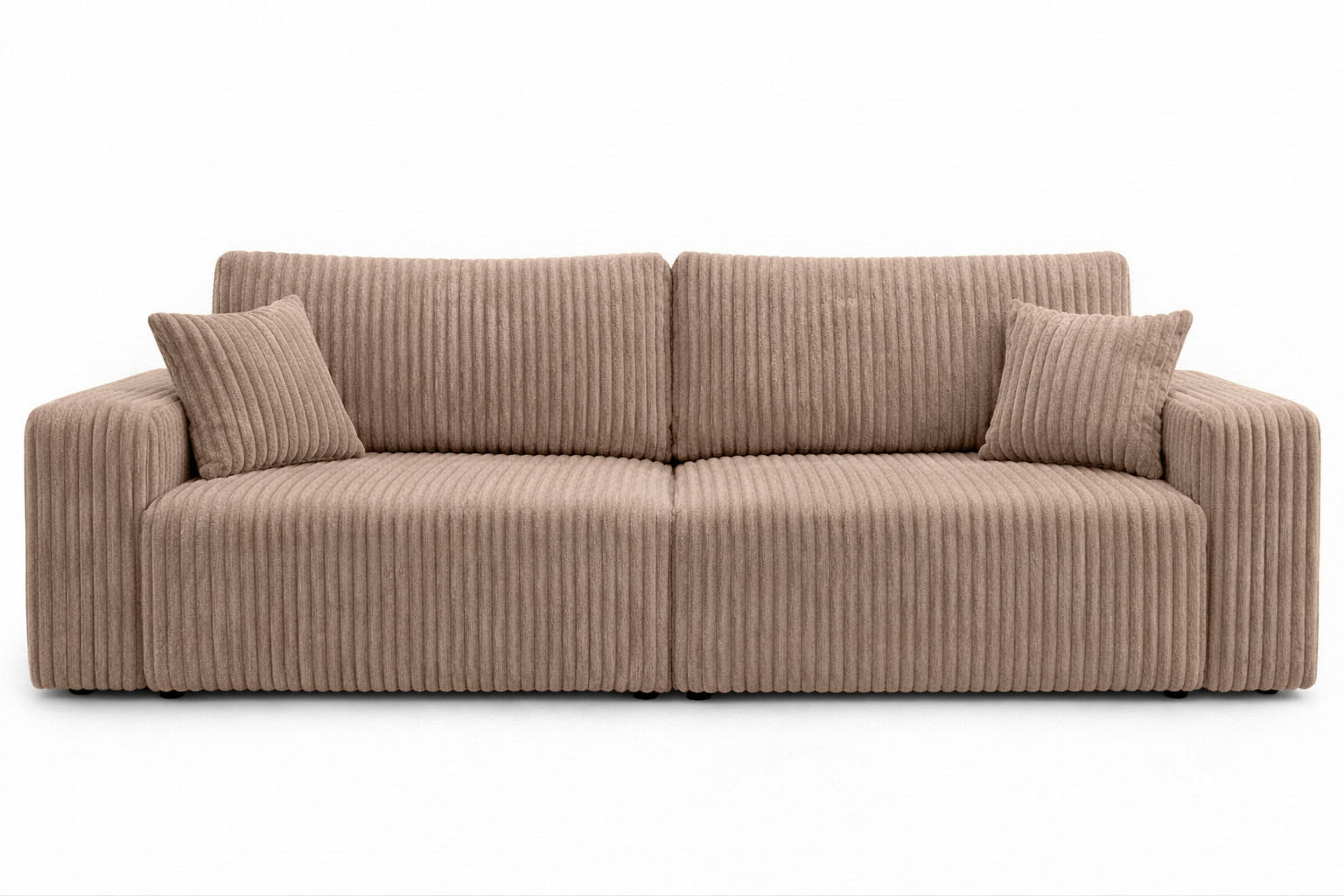 SOFA Mit Schlaffunktion Und Bettkasten, Cordstoff Tilia, Braun, BEST SCORNER - Braun, Holz (245/83/90cm) - Kaiser Möbel