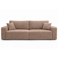 SOFA Mit Schlaffunktion Und Bettkasten, Cordstoff Tilia, Braun, BEST SCORNER - Braun, Holz (245/83/90cm) - Kaiser Möbel