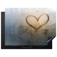 HERDABDECKPLATTE Herz - Kondenswasser - Wasser - 3D Induktionsmatte 71x52 cm - Grau, Kunststoff (71/52/0.2cm) - MuchoWow