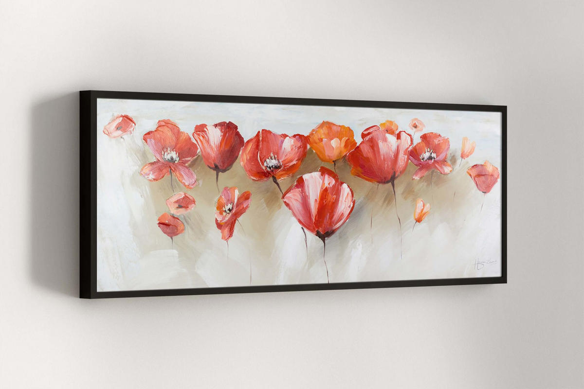 OLEJOMALBA 150/50 cm, Moře a pláž - červená, dřevo/textil (150/50cm) - KUNSTLOFT