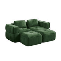 SOFA 198/162/67 cm in Grün aus Polyester mit modularer Flexibilität - Grün, Kunststoff (162/67/198cm) - Flora Grace