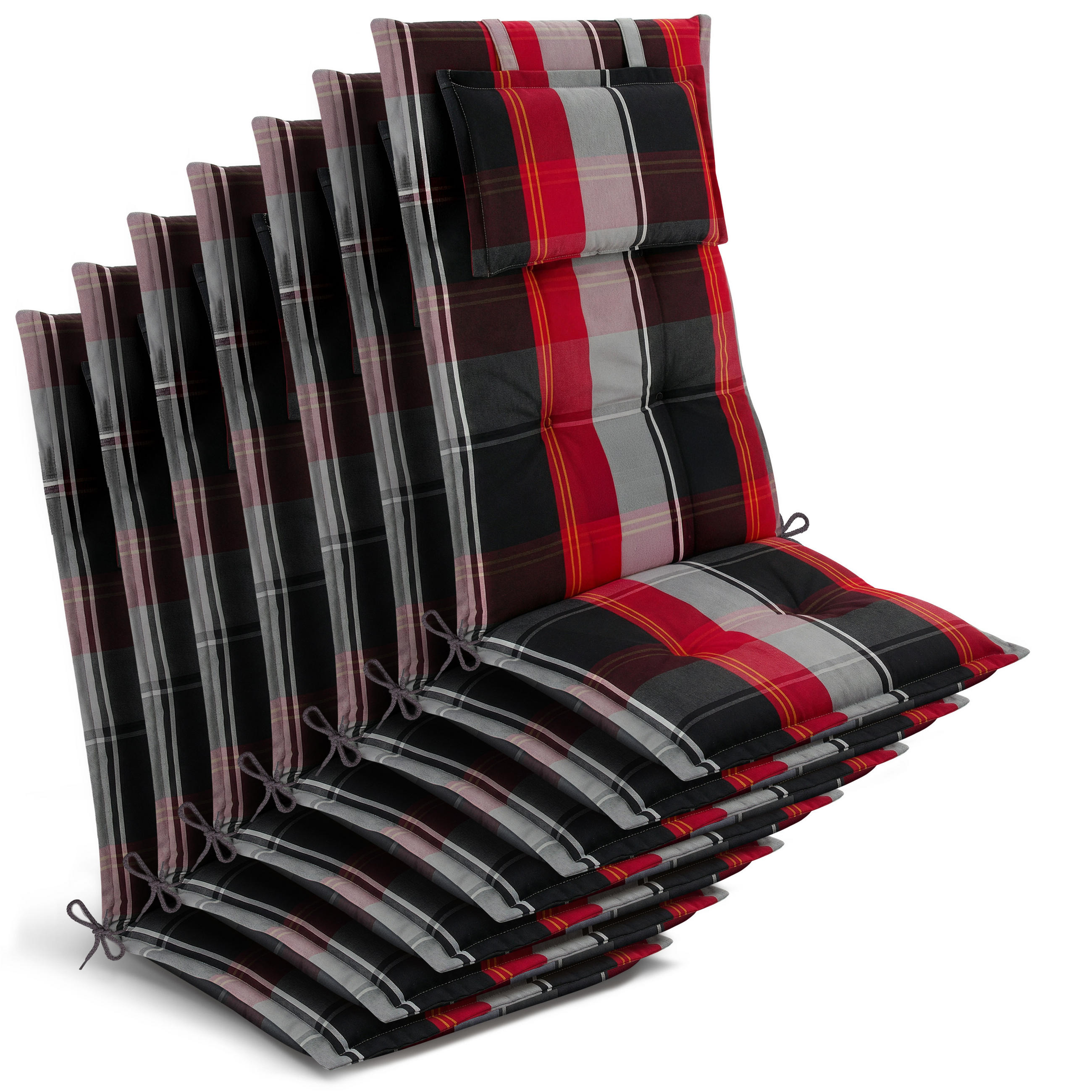 HOCHLEHNER Highlux HL 120x52x7cm Schwarz-Rot-Weiß-Kariert (7tlg) - Schwarz, Textil (52/120cm) - Beautissu 