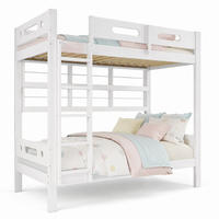 ETAGENBETT 90/200 mit offenen Regalen, Fallschutzgitter und Leiter in Weiß - Weiß, Holzwerkstoff (90/200cm) - EVRYAE