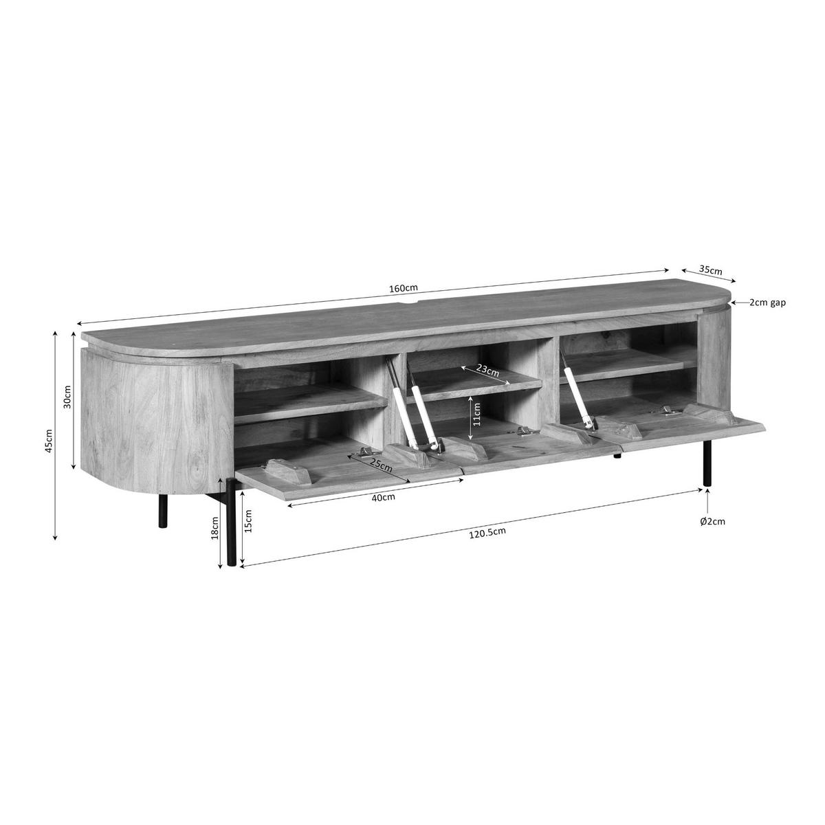 TV-MÖBEL Excellent Braun 35/160/45 cm - Braun, Holz (160/45/35cm) - Starfurn