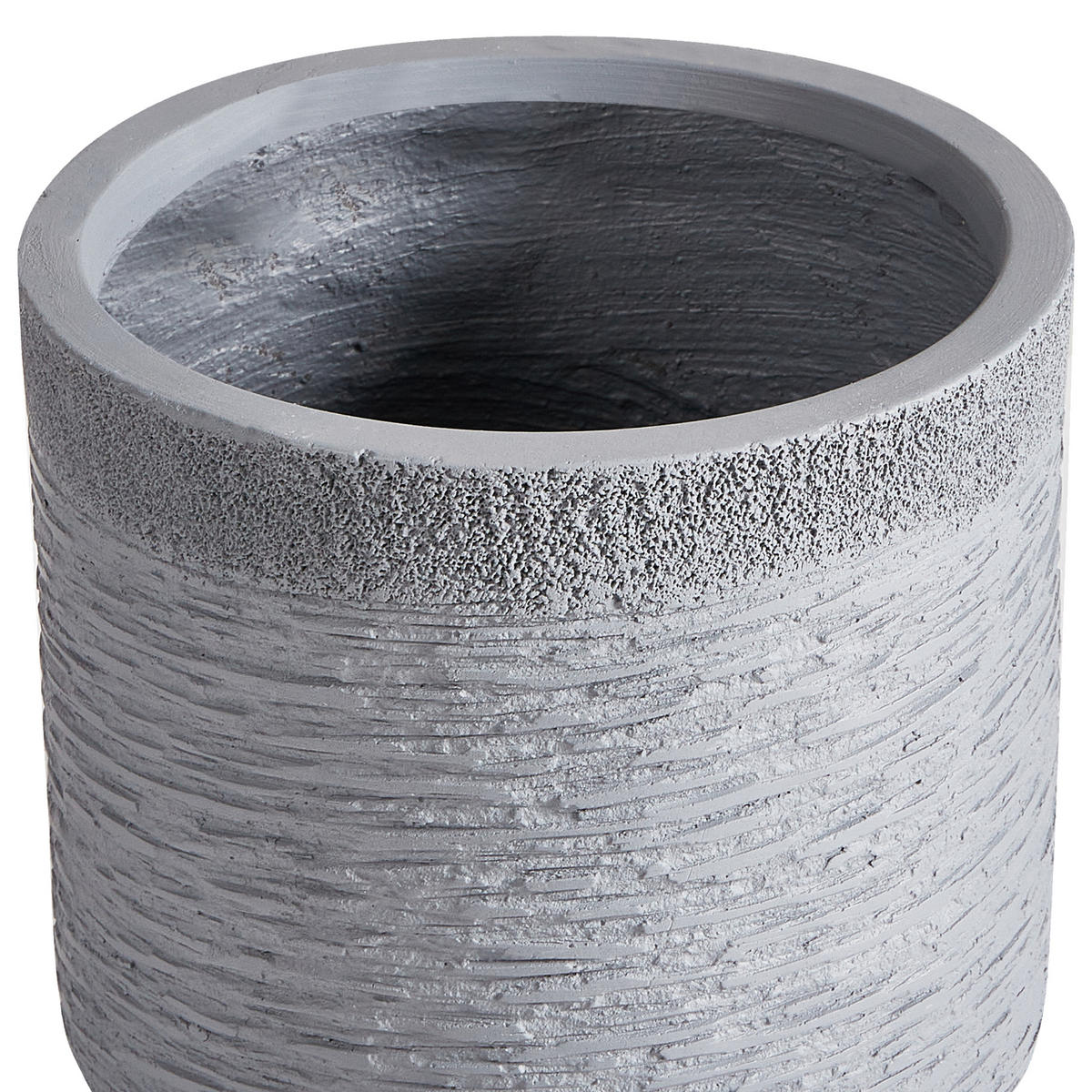 BLUMENTOPF grau rund 26/26/25 cm Samos - Grau, Naturmaterialen (25cm) - Beliani