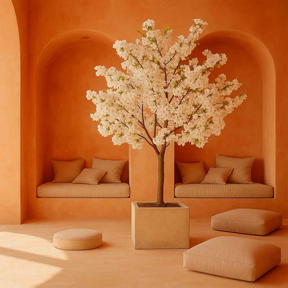 KIRSCHBAUMDEKORATION 140x140x250cm - Weiß, Kunststoff (140/250/140cm) - Wanderlust