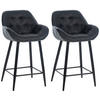 BARHOCKER 2er Set Stoff dunkelgrau - Dunkelgrau/Schwarz, Textil/Metall (54/93.5/57.5cm) - CLP