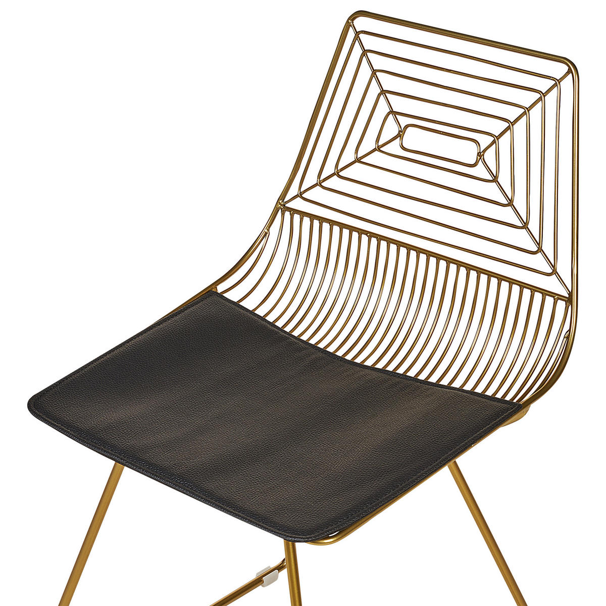 STUHL 2er-Set Metall Gold Beatty - Goldfarben, Textil/Metall (51/79/48cm) - Beliani
