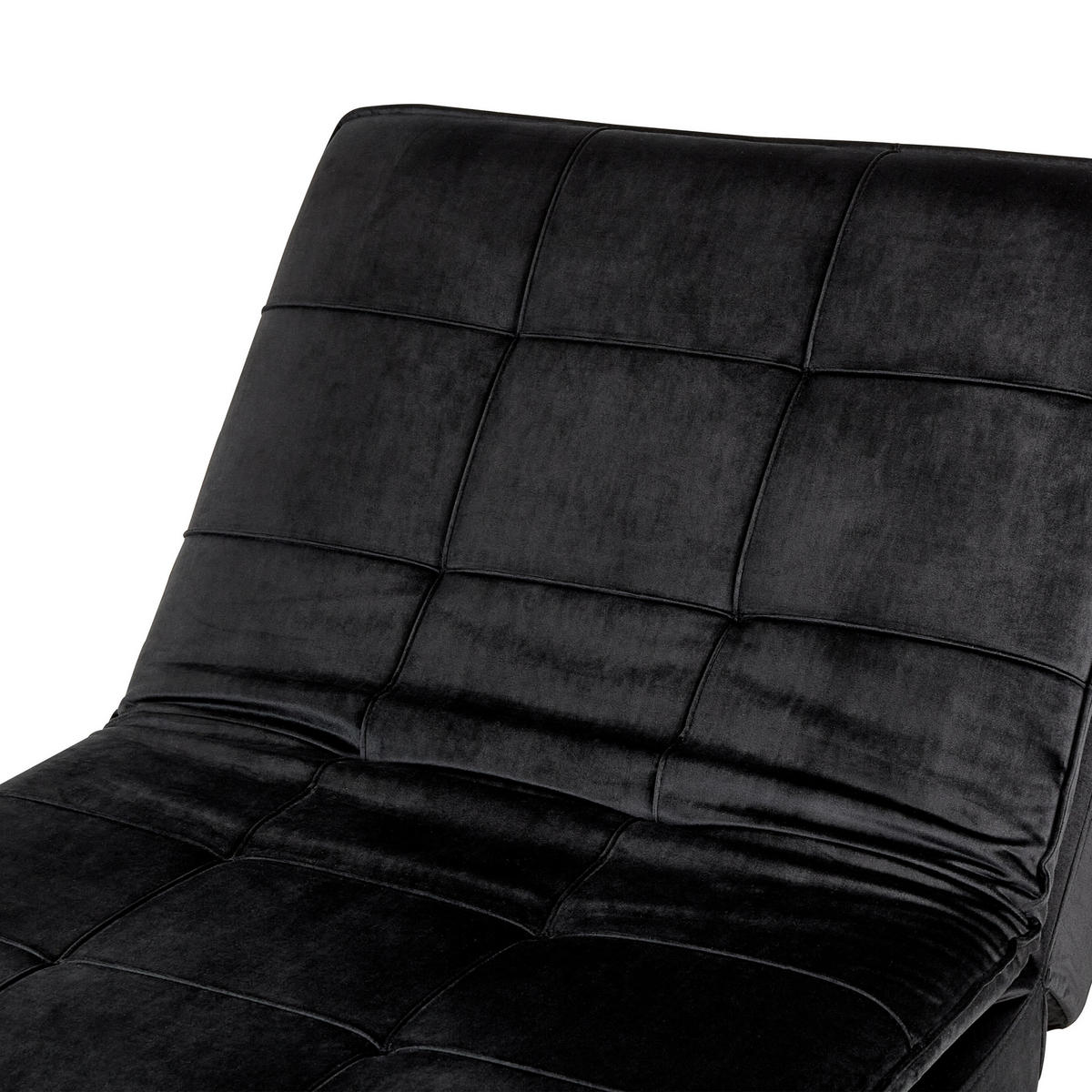 RELAXLIEGE Samtstoff schwarz verstellbar Loiret - Silberfarben/Schwarz, Textil (179/93/76cm) - Beliani