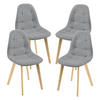 ESSZIMMERSTUHL Kopparberg 4er-Set - Hellgrau, Textil (53/86/47cm) - [en.casa]