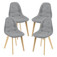 ESSZIMMERSTUHL Kopparberg 4er-Set - Hellgrau, Textil (53/86/47cm) - [en.casa]
