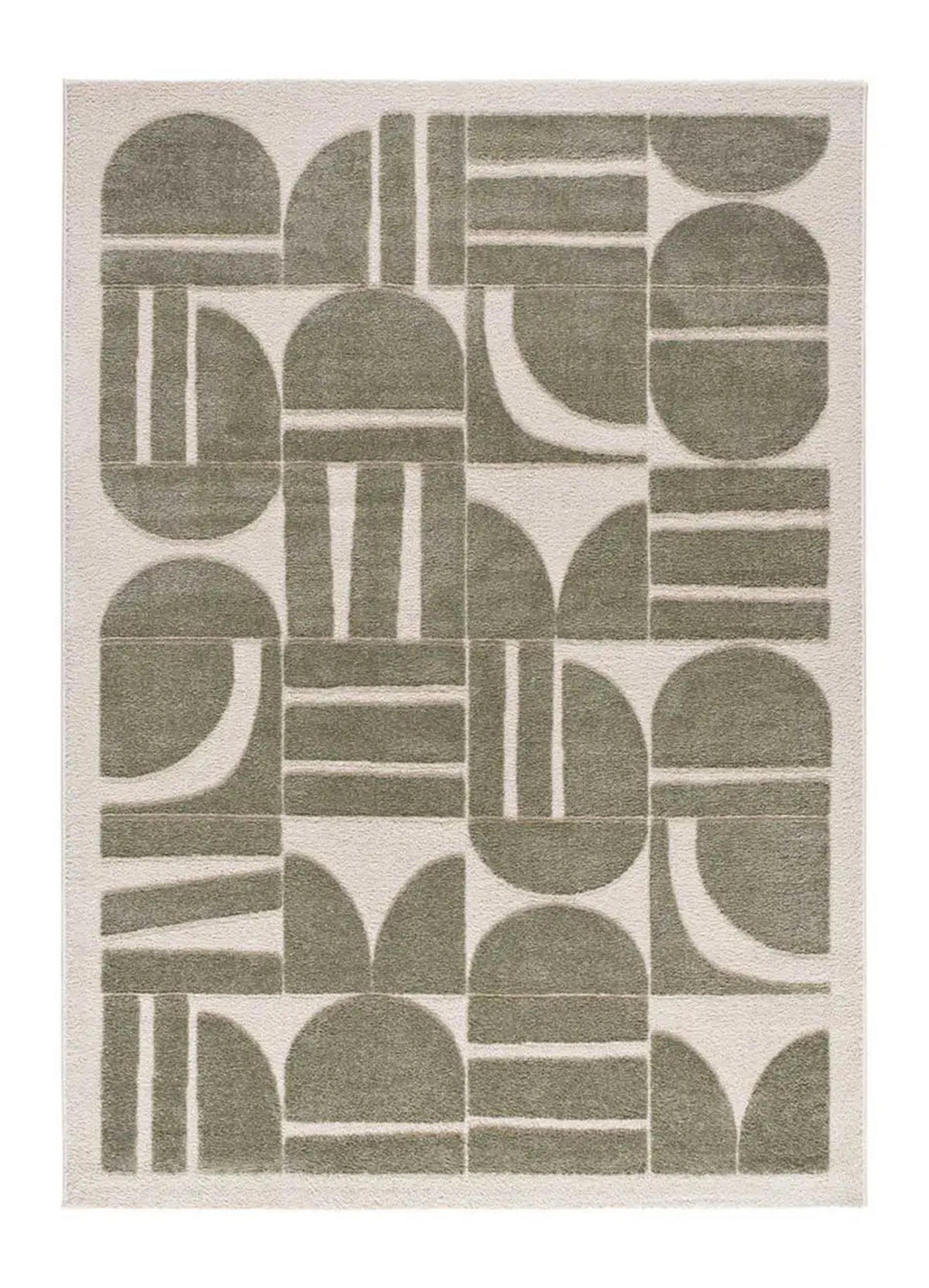 KURZFLORTEPPICH Grün / Creme Candela 200/290 cm - Creme, Textil (200/290cm) - Atticgo